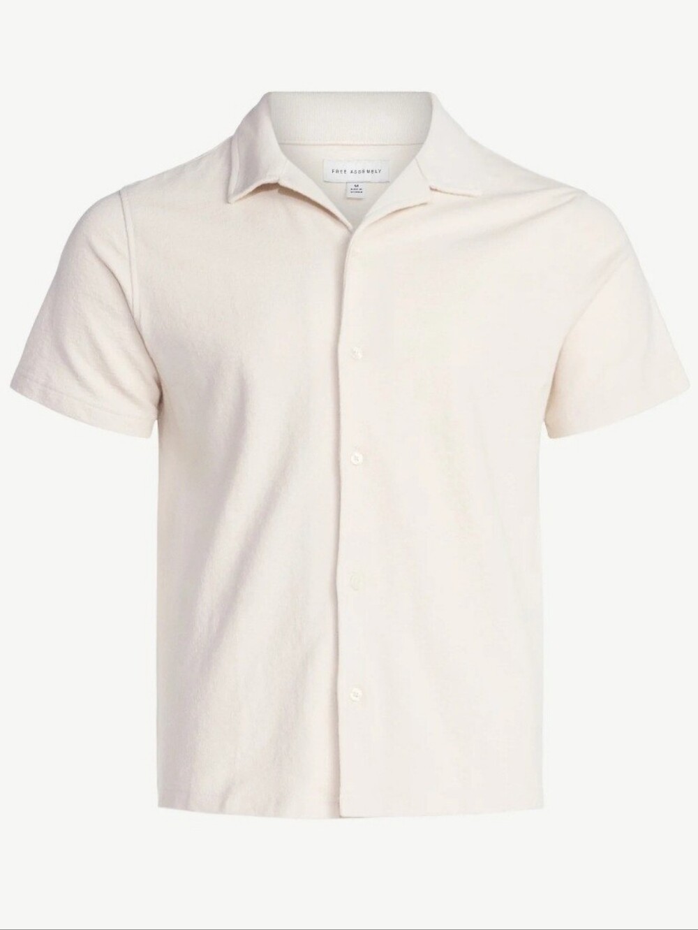 Free Assembly Men's M SS Textured Cotton Camp Shirt